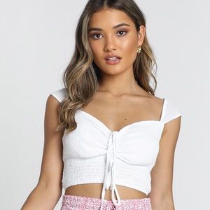 Showpo white crop top